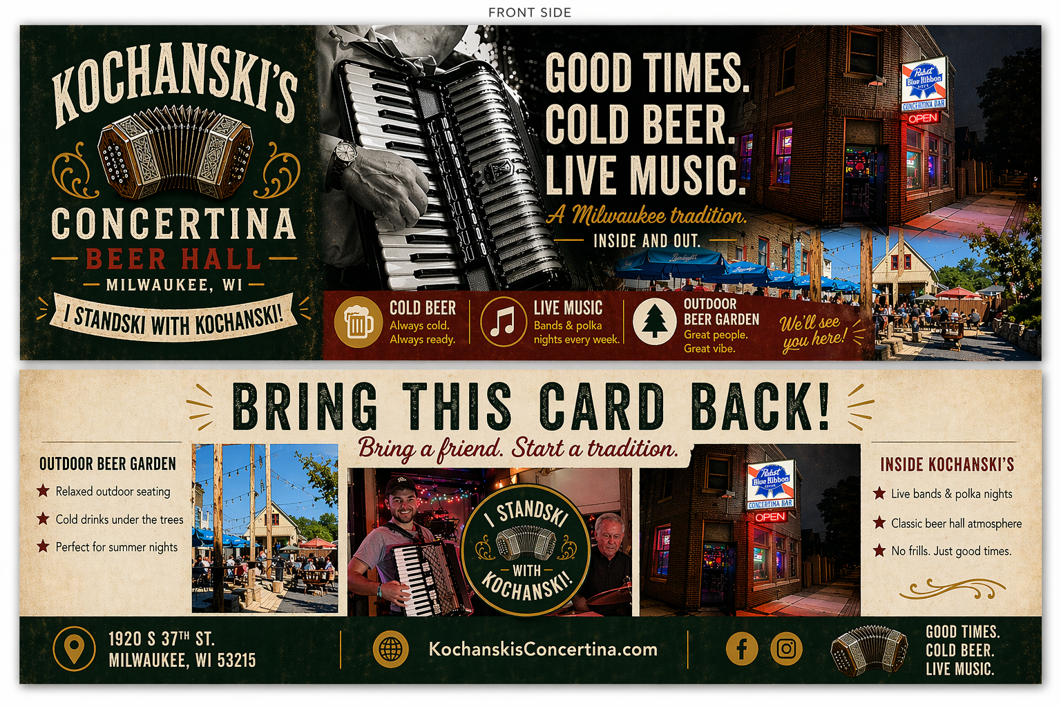 Back side of the Kochanski's handout postcard prototype