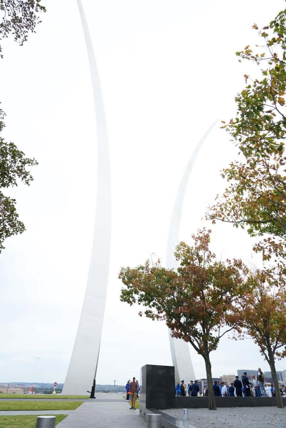 The three spires of the Air Force Memorial.