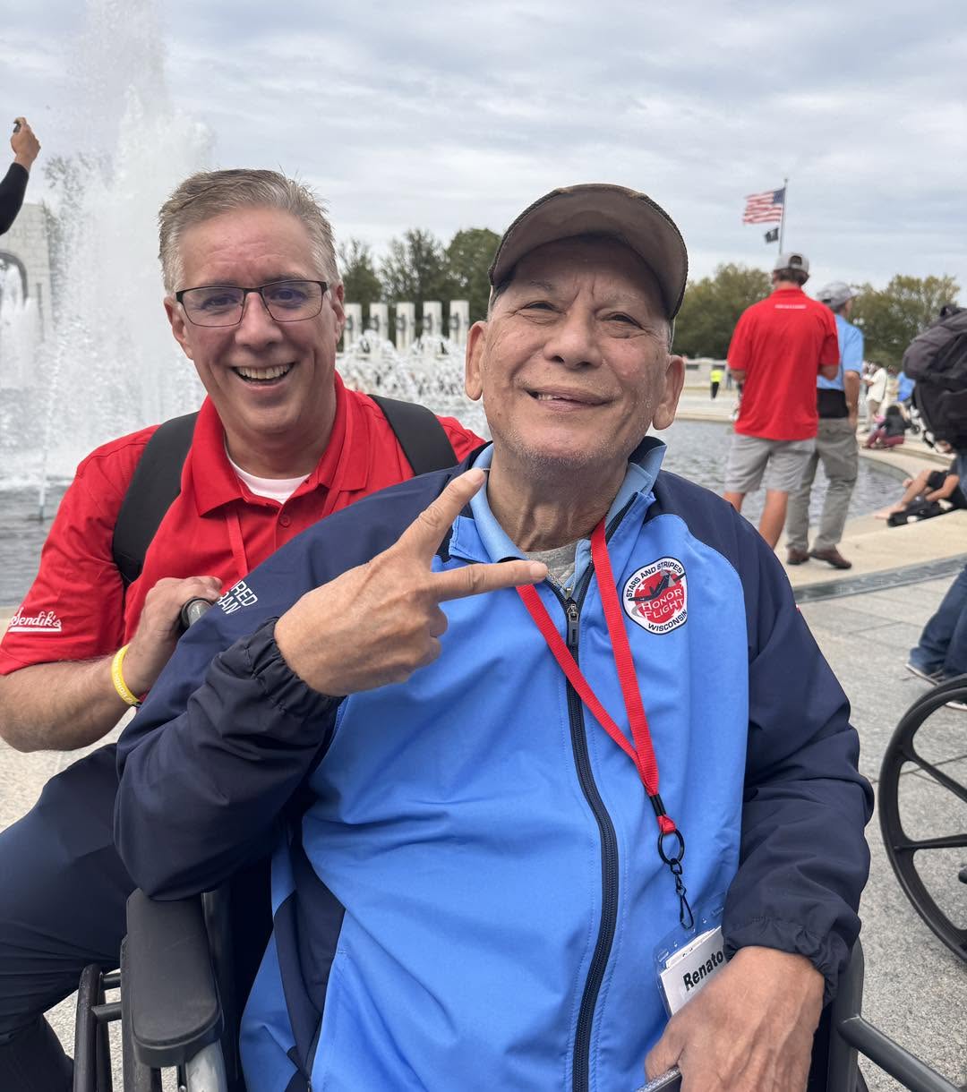 A day of remembrance at the World War II Memorial.