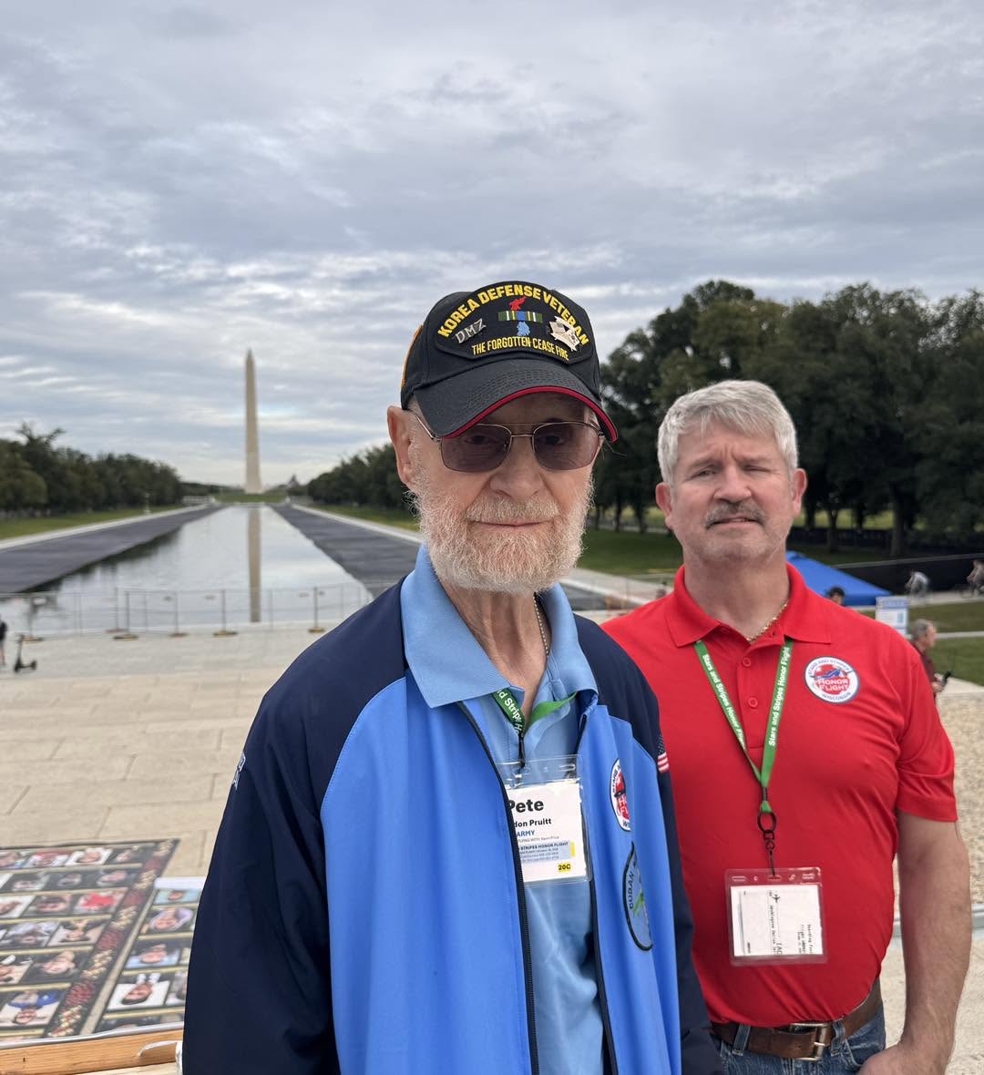 The Reflecting Pool and Washington Monument from the Lincoln Memorial area.