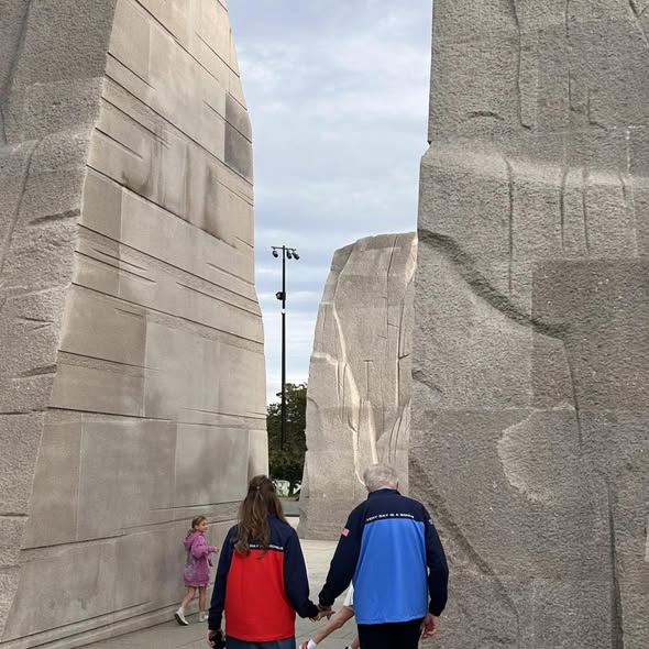 Approaching the memorial through the Mountain of Despair.